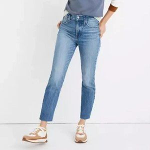 Madewell The Perfect Vintage Jean Straight Leg Raw Hem High Rise Womens 25